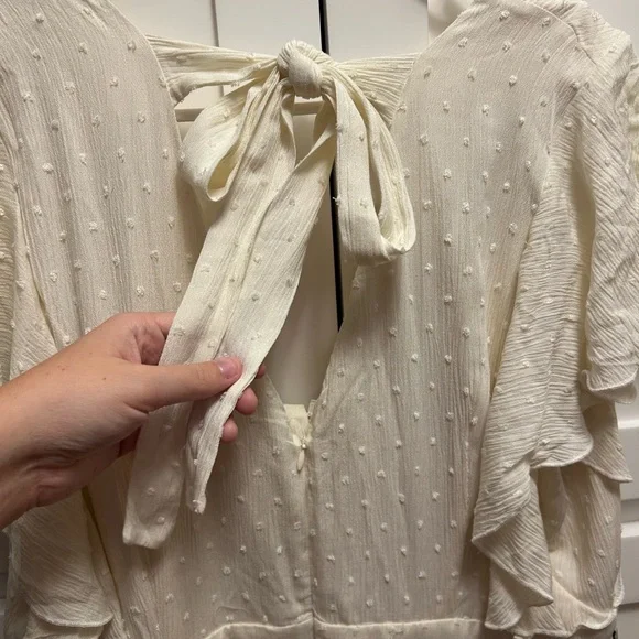 Joyfolie Cream Maxi Dress with Floral Accents - Picture 6 of 8